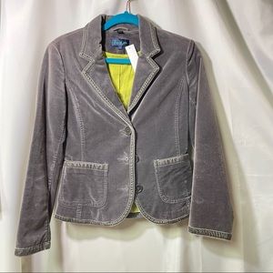 Boden Gray Velvet Blazer 8